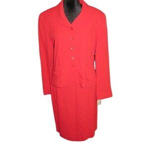 APARA PARIS Vibrant RED Power Suit career set jacket & skirt size 44 US 12 $640
